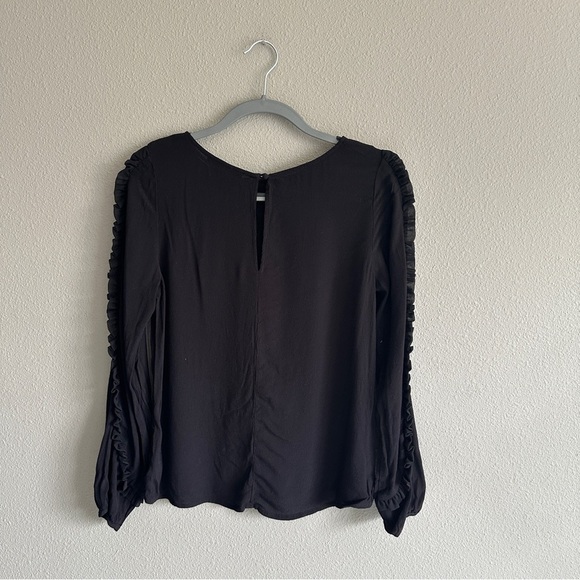 Sanctuary Black Ruffle Long Sleeve Top Small - Picture 5 of 10